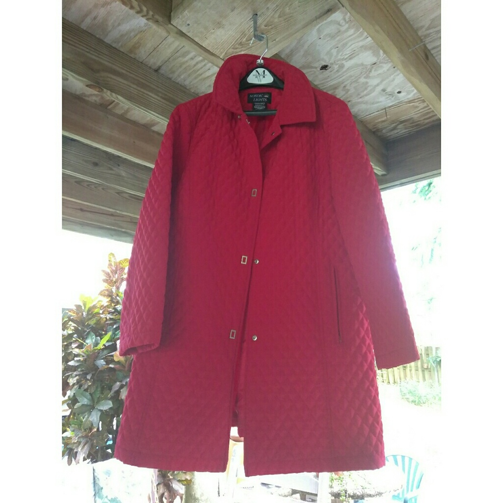 Holiday Red Quilted Coat